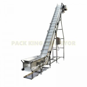 Inclined PP scraping belt elevating conveyor easy to clean