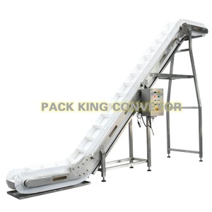 Well-designed Incline Bucket Conveyor - Inclined PP modular belt elevating conveyor easy to clean  – Pack King