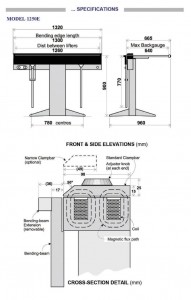 Piegatrice elettromagnetica manuale per lamiere 1250E