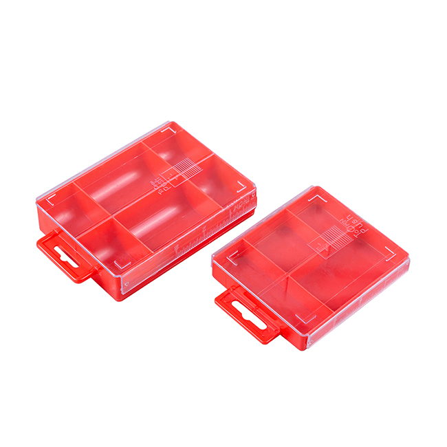 4 ir 6 komp.Plastikinė raudona PS dėžutė