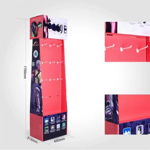 Double Sided Pegboard Pancing Custom Paper Display Shelves kanggo Armband Retail in Grocery Stores