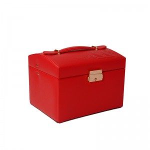 Кутија за венчање са ручком у кинеском црвеном стилу за наушнице, прстење, наруквице, фризуре, огрлице и друге додатке за накит