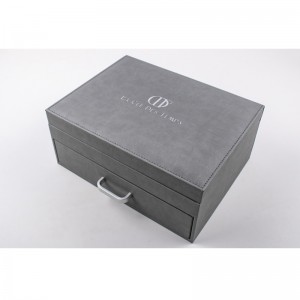2 Layer Drawer and Clamshell Type Watch Box with Aluminium Palpate