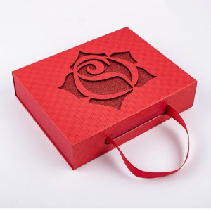 Червона якісна пакувальна коробка для медичних косметичних засобів із білою вставкою