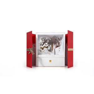 Caixa de embalaxe de presentes cosméticos de alto nivel con corte de papel 3D para a promoción da marca