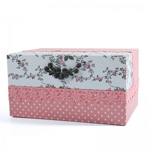 Set Kotak Kosmetik Clamshell berkualitas tinggi dengan Nylon Lace Inlayed