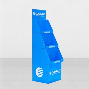 3 Tier Blue Cardboard Marketing Display for Australia Market in Store Retail