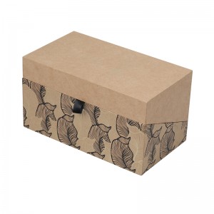 صندوق هدايا كلاسيكي جامد قابل للتحلل من ورق كرافت مع طباعة حريرية