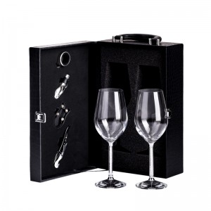 Conxunto de embalaxe de agasallo de accesorios de viño tinto feitos a man de alta calidade con armario e asa
