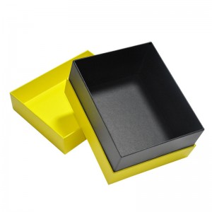 Hi-wall slim handsakverpakking geskenkboks met geel en swart kleur gedruk