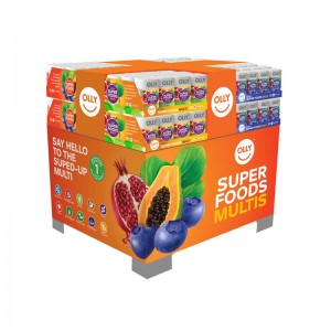 Flach verpacktes Costco-Vollpalettendisplay für Kaugummis mit Fruchtgeschmack