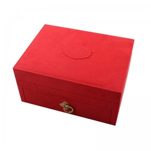 Caixa de almacenamento de xoias de moda de estilo libro de 2 capas con deseño de caixóns
