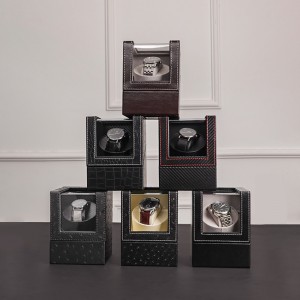 Маса Исклучителен PU кожен материјал Мини Електричен шејкер со единечна глава Кутија за часовник со автоматско намотување
