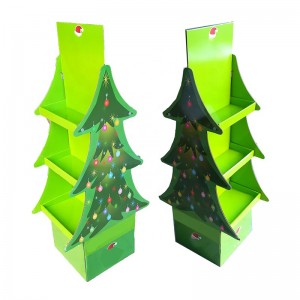 Kirisimasi Tree Shape Endcap OEM Fa'aaliga Pepa mo Holiday Season Party Products