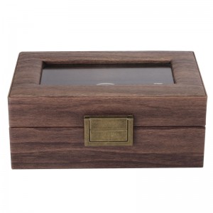 Walmart Hot Sale 3 csomag szénszálas szemcsés fa PU bőr óra kijelző doboz családi óra tárolására