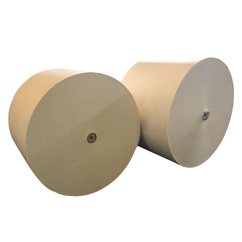 Kualitas luhur 150-350gsm Brown Kraft Paper Roll Tembok Tunggal pe coated Kraft Paper pikeun Nyieun Paper Sup Piala Mangkuk