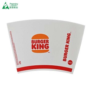 Ventilatoare pentru pahare de hârtie BurgerKing cu perete dublu lucios și mat de 230 g/m² pentru materie primă pentru pahare de hârtie Cola