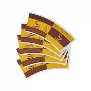 تصميم مخصص لمراوح فنجان القهوة الورقية المطبوعة يوفر المصنع عينة مجانية من الأكواب الورقية الفارغة