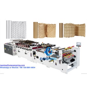 Maskin för tillverkning av pappersluftkuddefilmrullar
