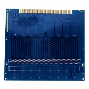 Carte PCB FR4 HDI 10 couches avec doigts dorés en ENIG avec masque de soudure bleu