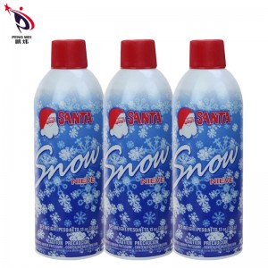 Prezzu di Fabbrica Forma Rotonda Tinplate White Party Spray Snow Per Natale