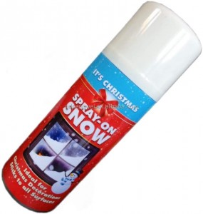 Spray promocional navideño sobre nieve para decoración de ventanas y cristales