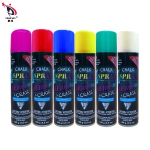 ການເຮັດເຄື່ອງຫມາຍການແຕ້ມ OEM ອອກແບບພື້ນຜິວທີ່ມີສີສັນ aerosol ສີ chalk spray