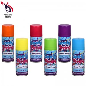 Ambongadiny fampakaram-bady Krismasy fety miloko Crazy String Spray / Crazy Ribbon Spray