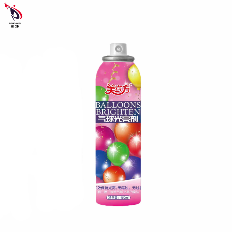 450 ml Balloon Brighten Spray Bën që balonat të shkëlqejnë Imazhi i veçuar jo korroziv
