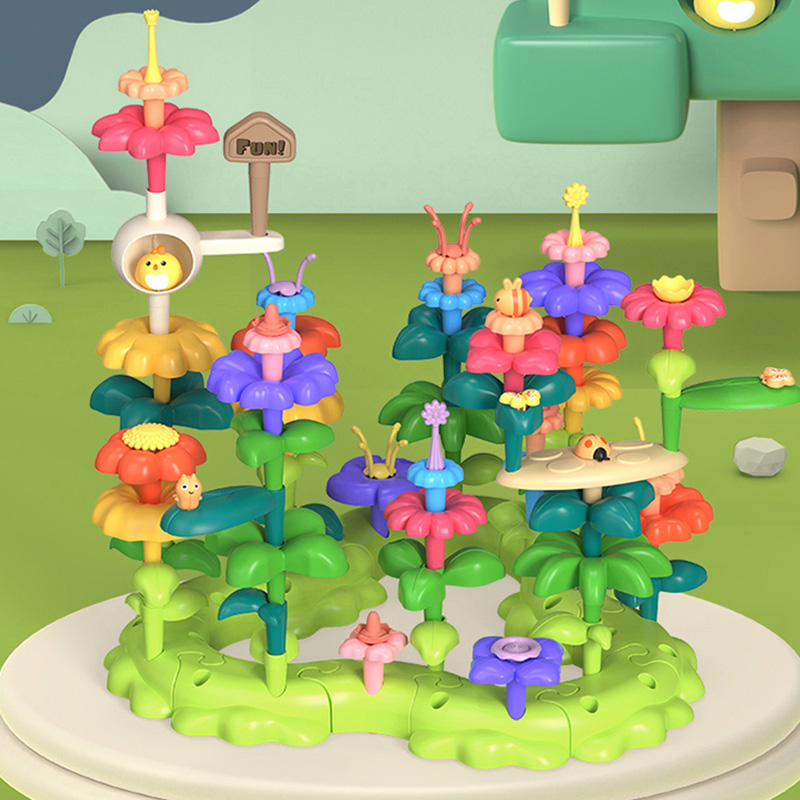 Kızlar İçin Yeni Çocuklar Çiçek Bahçesi Bina Oyuncakları Seti
