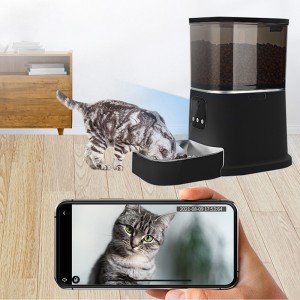 PetnessGo 猫と犬 6L 自動猫フィーダーアプリ制御スマートペットフィーダードッグフードディスペンサーカメラ付き