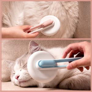 Wiederverwendbar Hausdéier Pfleeg Tool Pussy Moggy Massage Deshedding Handle Stainle Pin Cat Pet Pinsel