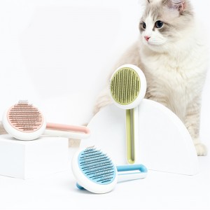 Mjet i ripërdorshëm për rregullimin e kafshëve shtëpiake Furçë për mace për kafshë shtëpiake me dorezë për pastrimin e masazhit Pussy Moggy