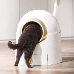 PetnessGo Luxury Babban Zagaye Mai Rufe Semi Atomatik Cat Litter Box Don Cat
