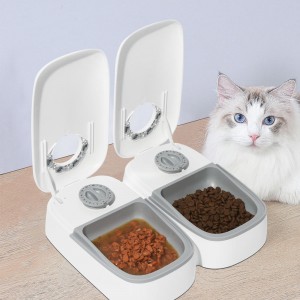 PetnessGo 2-Meal Pet Feeder Cat Food Dispenser