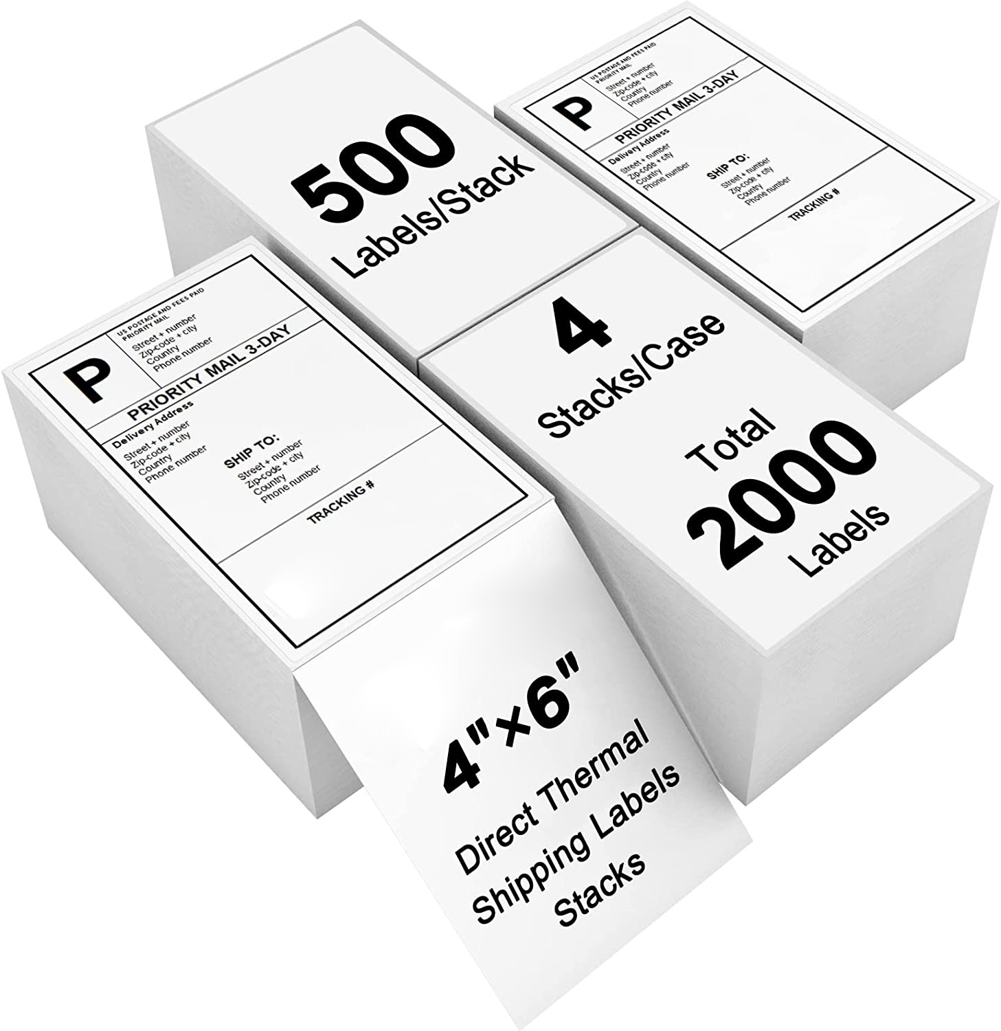 Etiquetas impressas de envio térmico de alta qualidade 4 x 6