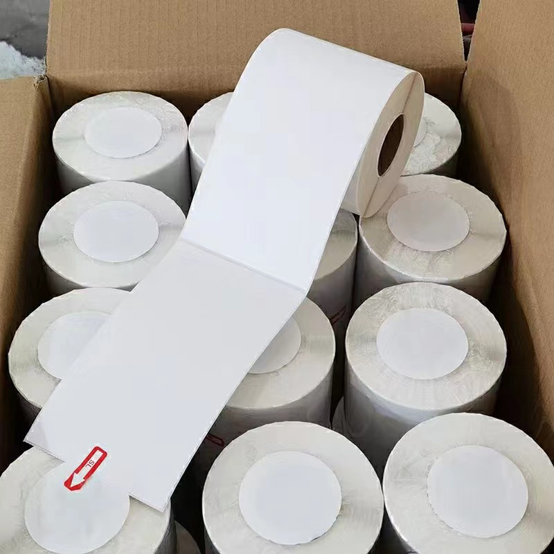 Papier thermique autocollant pour étiquettes rouleaux vierges matériau  d'étiquette - Chine Autocollant d'emballage, papier thermique autocollant