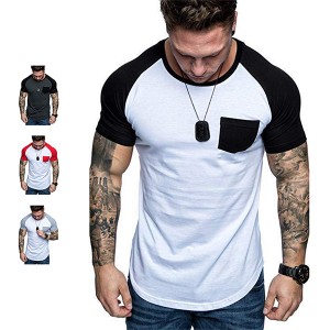 China Wholesale Men Zipper Hoodies Factories –  Explosive Pocket round neck raglan sleeve men’s short-sleeved T-shirt PT-ND013 – pinyang