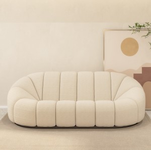 Білий диван з вовни ягняти, м’який диван, 3-місний диван, милий диван