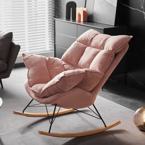 balcony design pink lounge chair Nordic light luxury rocking chair lazy balcony