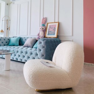 Sofá de tecido nórdico para cafetería Gubi Furniture lounge chair