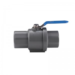 PVC TWO-PIECE BALL VALVE STAINLESS STEEL HANDLE (BAGO)