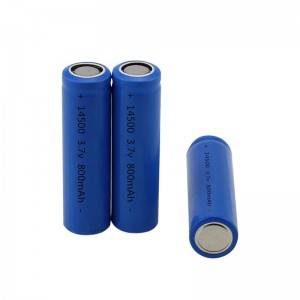 Factory Rechargeable Cylindrical LiFePO4 Battery 14500 3.7V 800mAh Battery Cell for Bluetooth Speaker, power tool