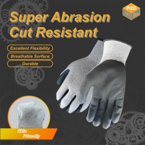 Powerman® innovatiivinen mikrovaahtomuovinitriili kämmenellä päällystetty HPPE-käsine (anti-cut)