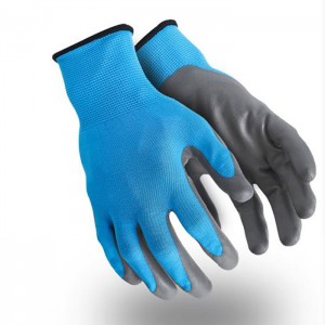 Powerman® Innovative Improved Polyester Shell iliyopakwa Glove ya Nitrile, Inapumua
