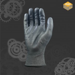 Powerman® Супер тънка PU ръкавица HPPE с палмово покритие 21 калибър (ANSI/ISEA Cut: A3-5)