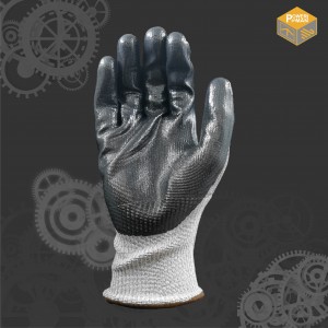 Powerman® Innovative Smooth nitrile palm coated sarung tangan HPPE (Anti Cut)