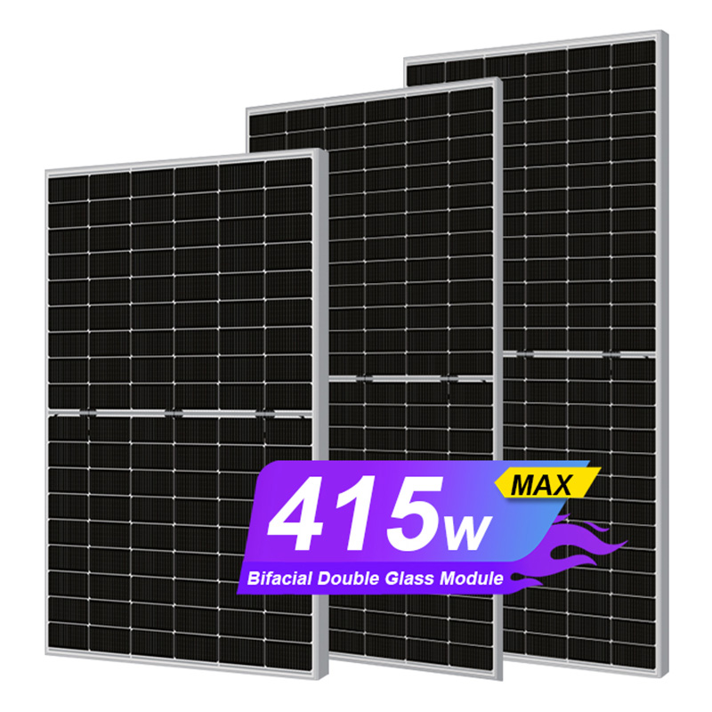 415w Panel Kaca Ganda Solares Panel Surya 108 Mono Cell 182mm Ing China