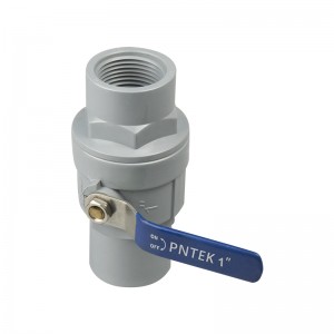 Factory wholesale Fitting Pvc 1-1/4 - PVC two pieces ball valve grey body with stainless steel handle – Pntek