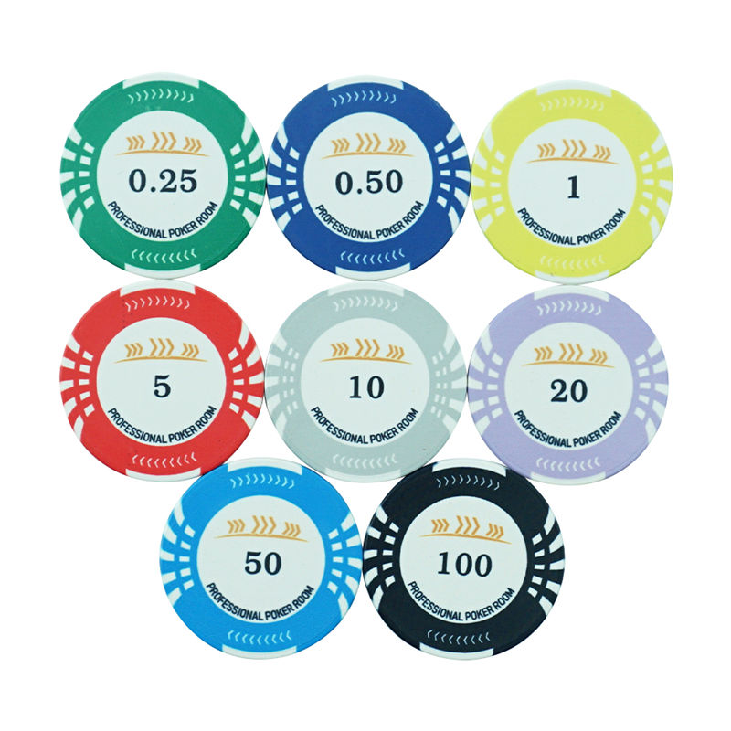 8 color ceramic chips 10g custom logo